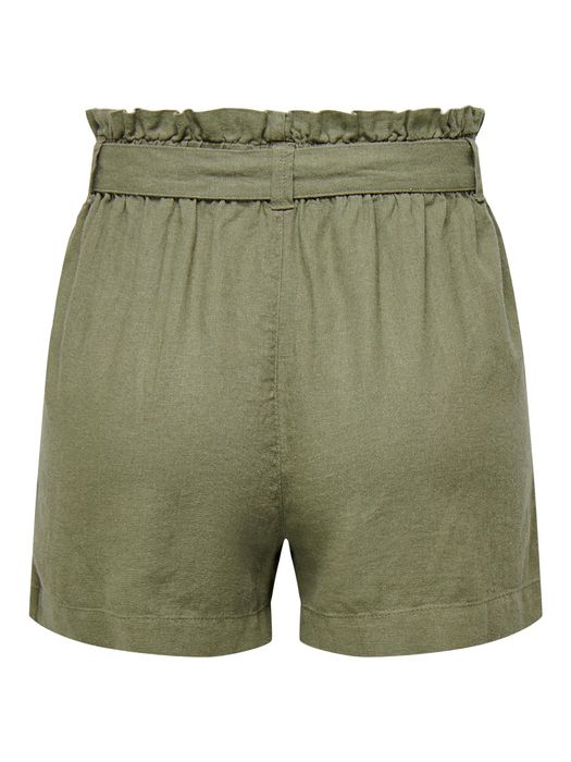 JDY Leinen Stoff Shorts Paperback JDYSAY – Grün, Bild 7