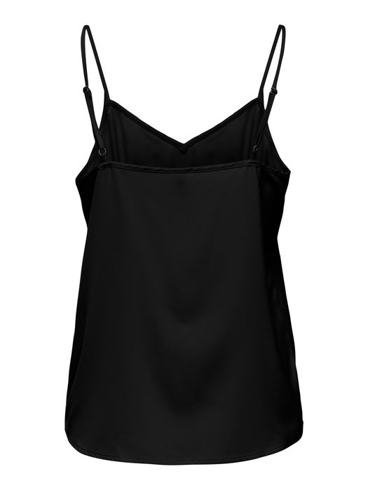 Elegantes Spitzen Top V-Neck Shirt Ärmellos mit Spaghettiträger JDYSISI, Farbe: Schwarz