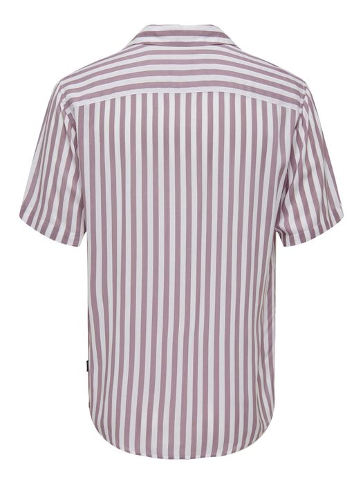 Only & Sons ONLY & SONS Gestreiftes Kurzarm Hemd ONSWAYNE – Rosa, Bild 4