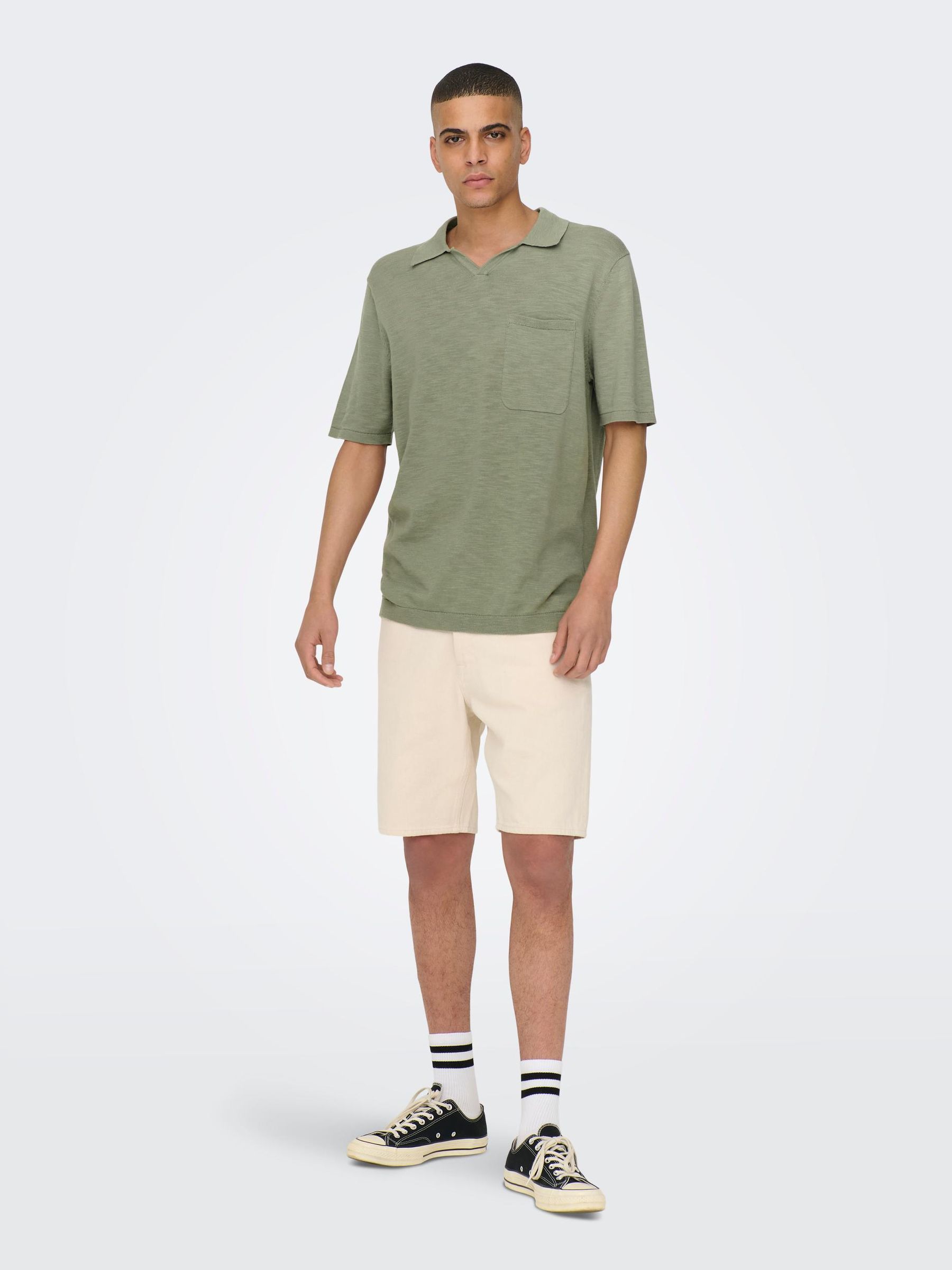 ONLY&SONS_Springsummer_4126906_22019517_7.jpg Einfarbiges Polo Hemd aus Baumwolle Kurzarm Shirt ONSACE