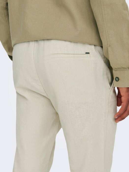Only & Sons ONLY & SONS Leinen Stoffhose ONSLINUS – Beige, Bild 6
