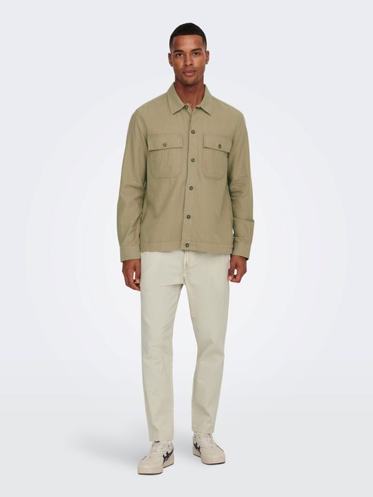 Only & Sons ONLY & SONS Leinen Stoffhose ONSLINUS – Beige, Bild 3