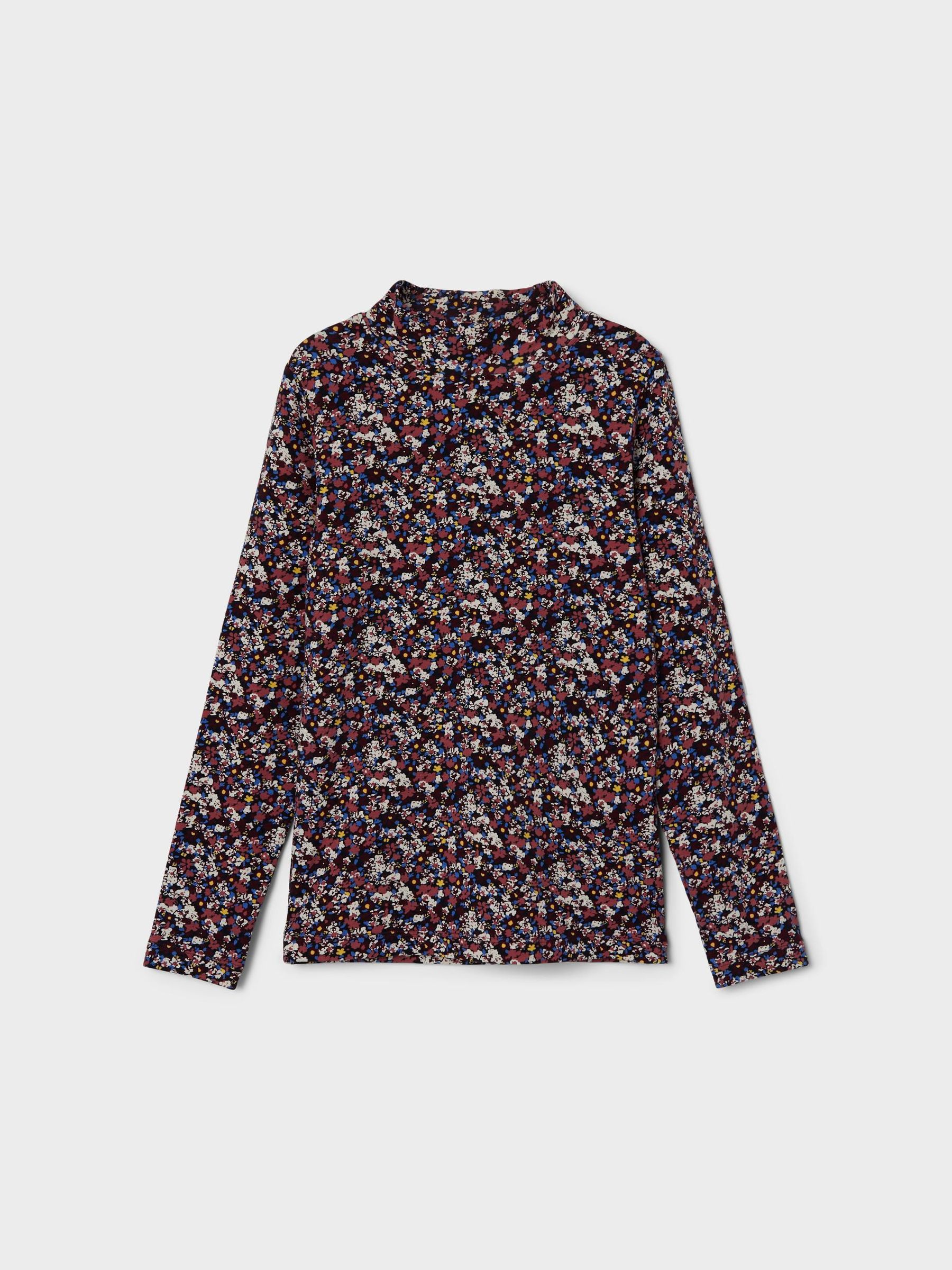 NAME-IT_Autumnwinter_4089625_13212344_3.jpg Dünnes Langarm Shirt High Neck Jersey Oberteil Blumen Print NKFOLIBER
