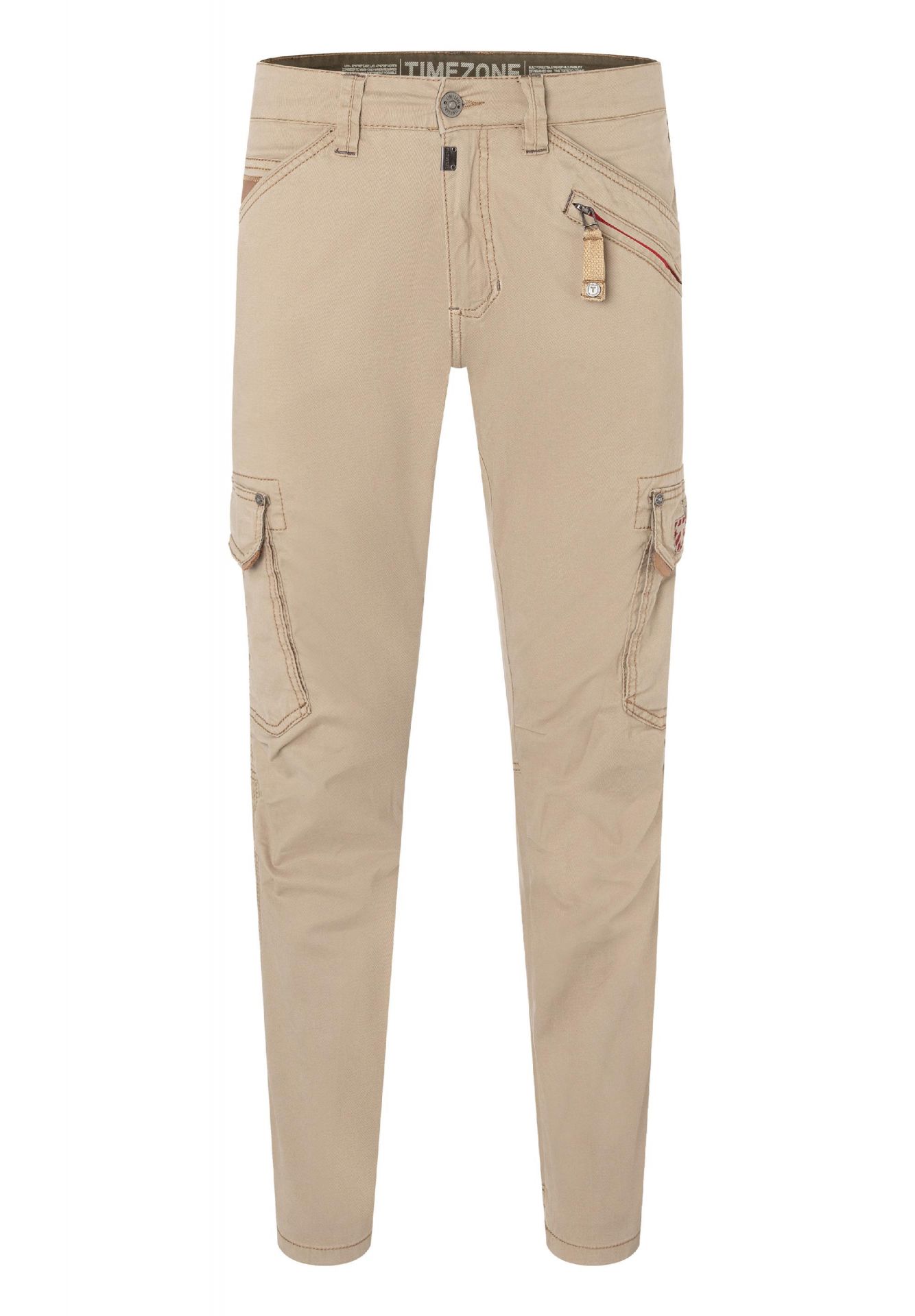 Timezone Timezone Hose Regular Fit mittlere Bundhöhe Slim Legs – Beige, Bild 1