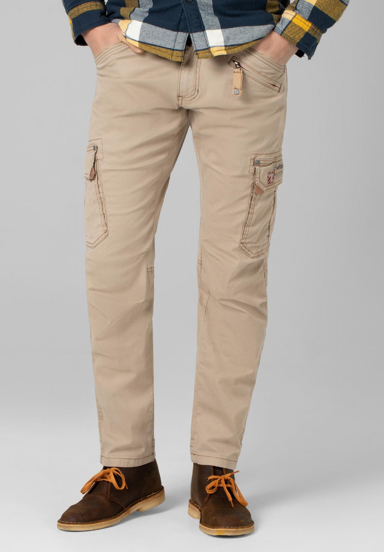 Timezone Timezone Hose Regular Fit mittlere Bundhöhe Slim Legs – Beige, Bild 2
