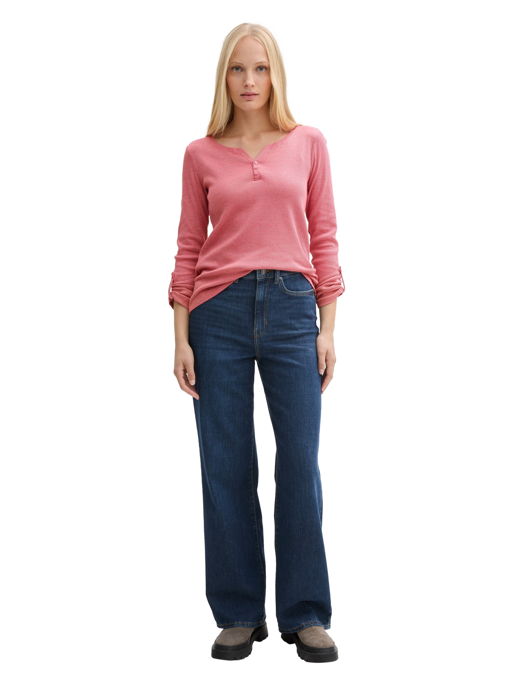 Tom-Tailor_202506_37445_1024036_3.jpg Gestreiftes Langarm Shirt mit Henley