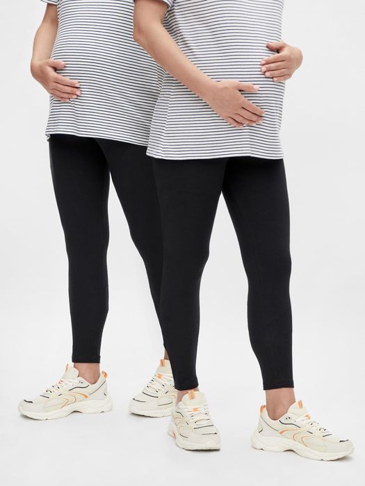 Mamalicious Umstands Leggings im 2-er Pack MLEMMA, Farbe: Schwarz-3