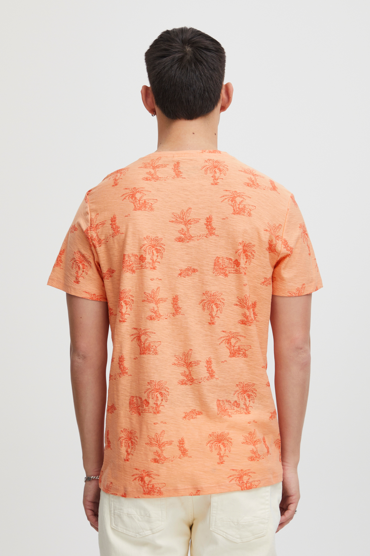 Meliertes T-Shirt mit Palmen Print TEE Meliertes T-Shirt mit Palmen Print TEE