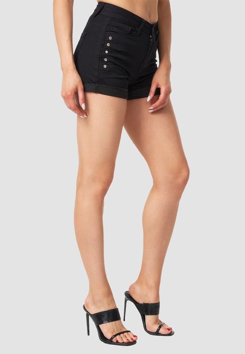 MiSS RJ Jeans Shorts mit Glitzer Strass Steinen – Schwarz, Bild 3