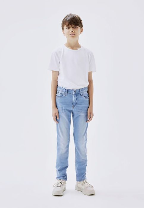 NAME IT Stretch Jeans Slim Fit Verdeckter Reißverschluss, Farbe: Hellblau