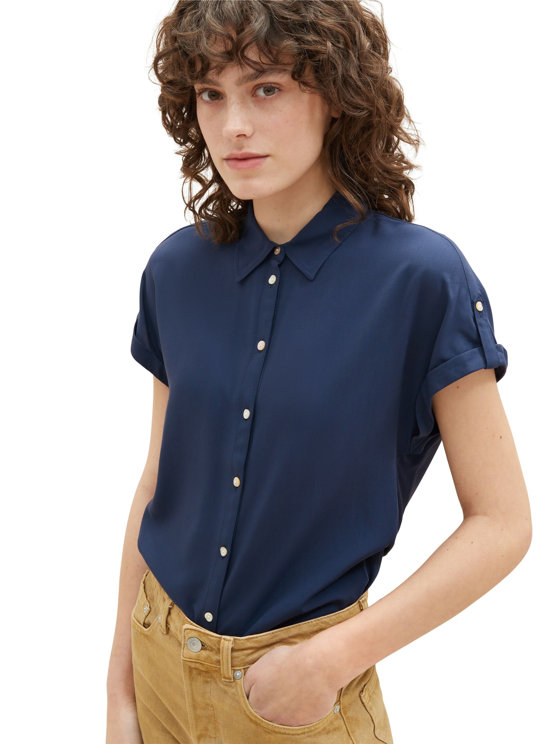 Tom-Tailor_304_11758_1037229_3.jpg Lockere Bluse Kurzarm Legeres Kragenhemd