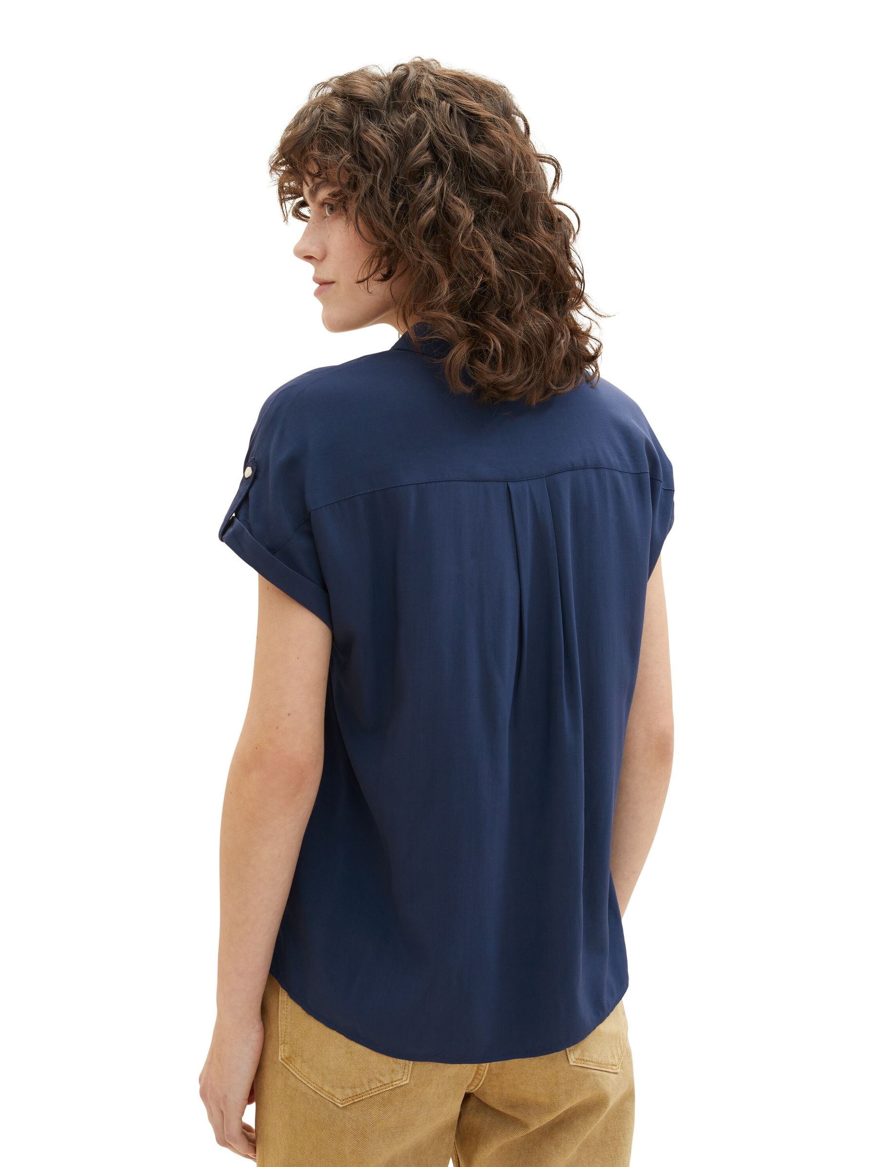 Tom-Tailor_304_11758_1037229_4.jpg Lockere Bluse Kurzarm Legeres Kragenhemd