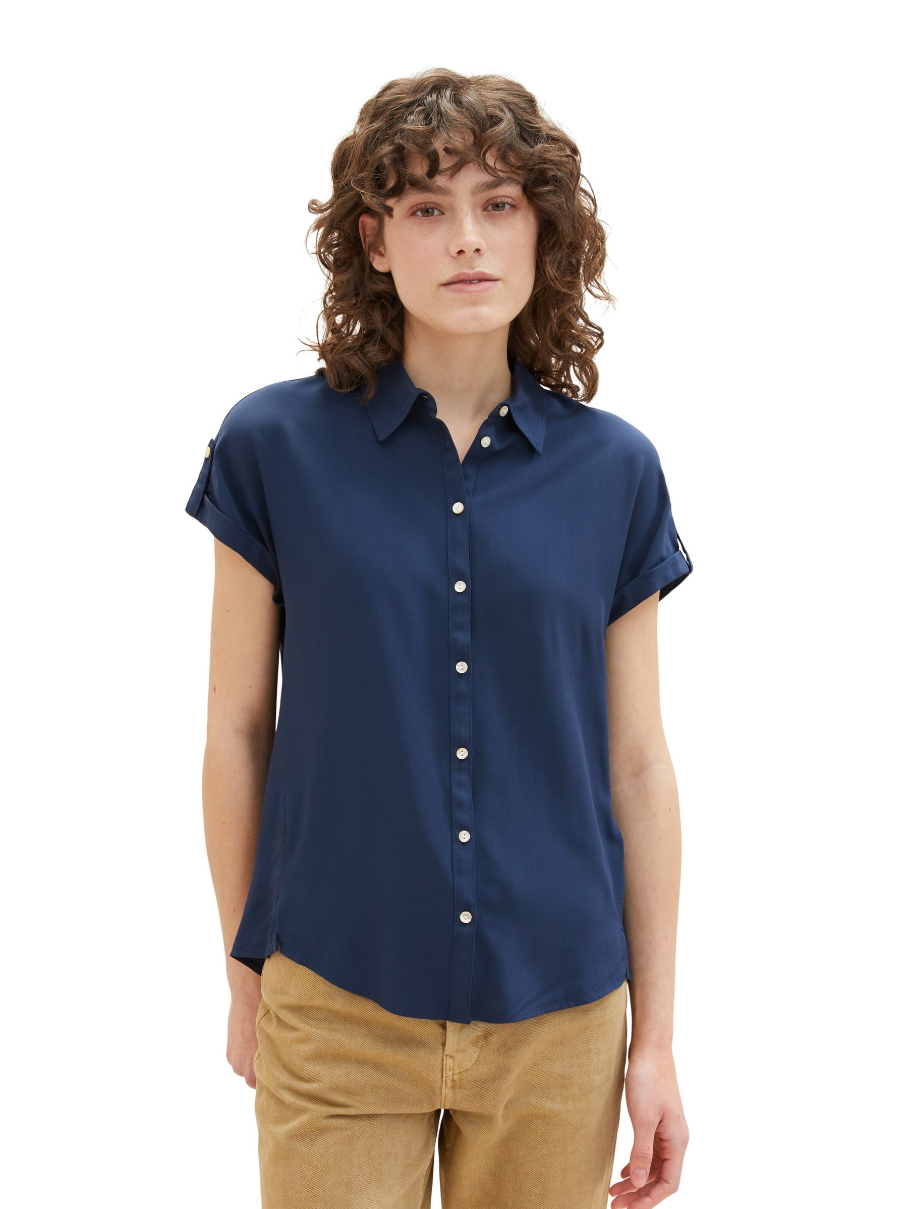 Tom-Tailor_304_11758_1037229_6.jpg Lockere Bluse Kurzarm Legeres Kragenhemd