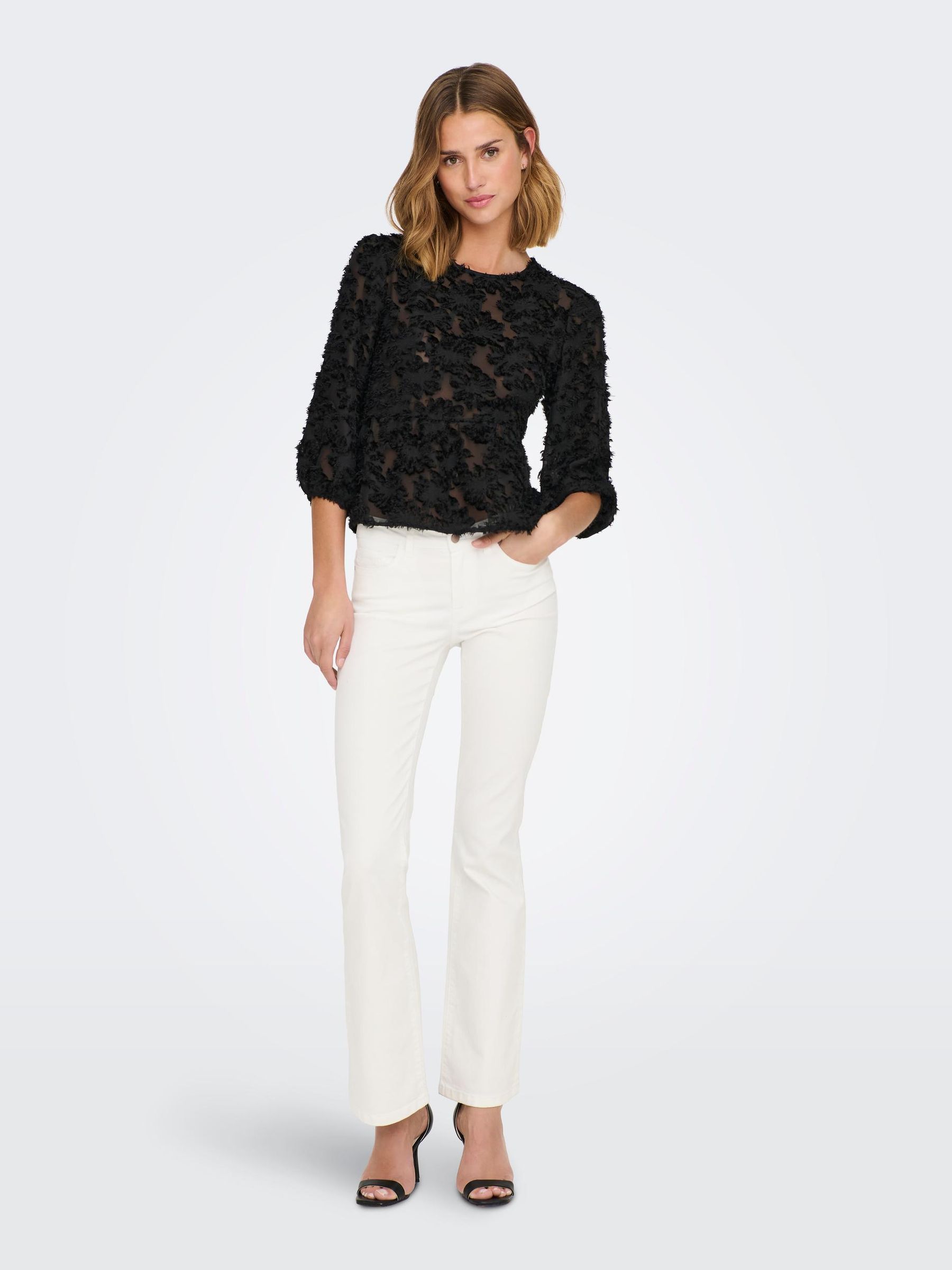 JDY_AutumnWinter2022_4107407_15281522_3.jpg Elegante 3/4 Arm Mesh Bluse JDYKING