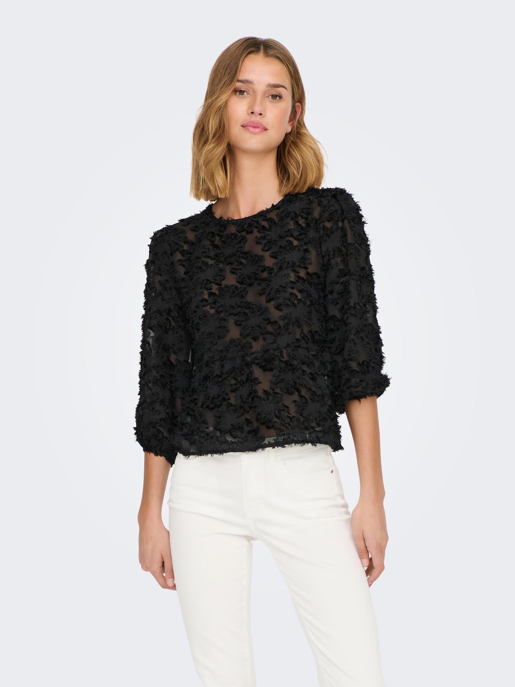 JDY_AutumnWinter2022_4107407_15281522_6.jpg Elegante 3/4 Arm Mesh Bluse JDYKING