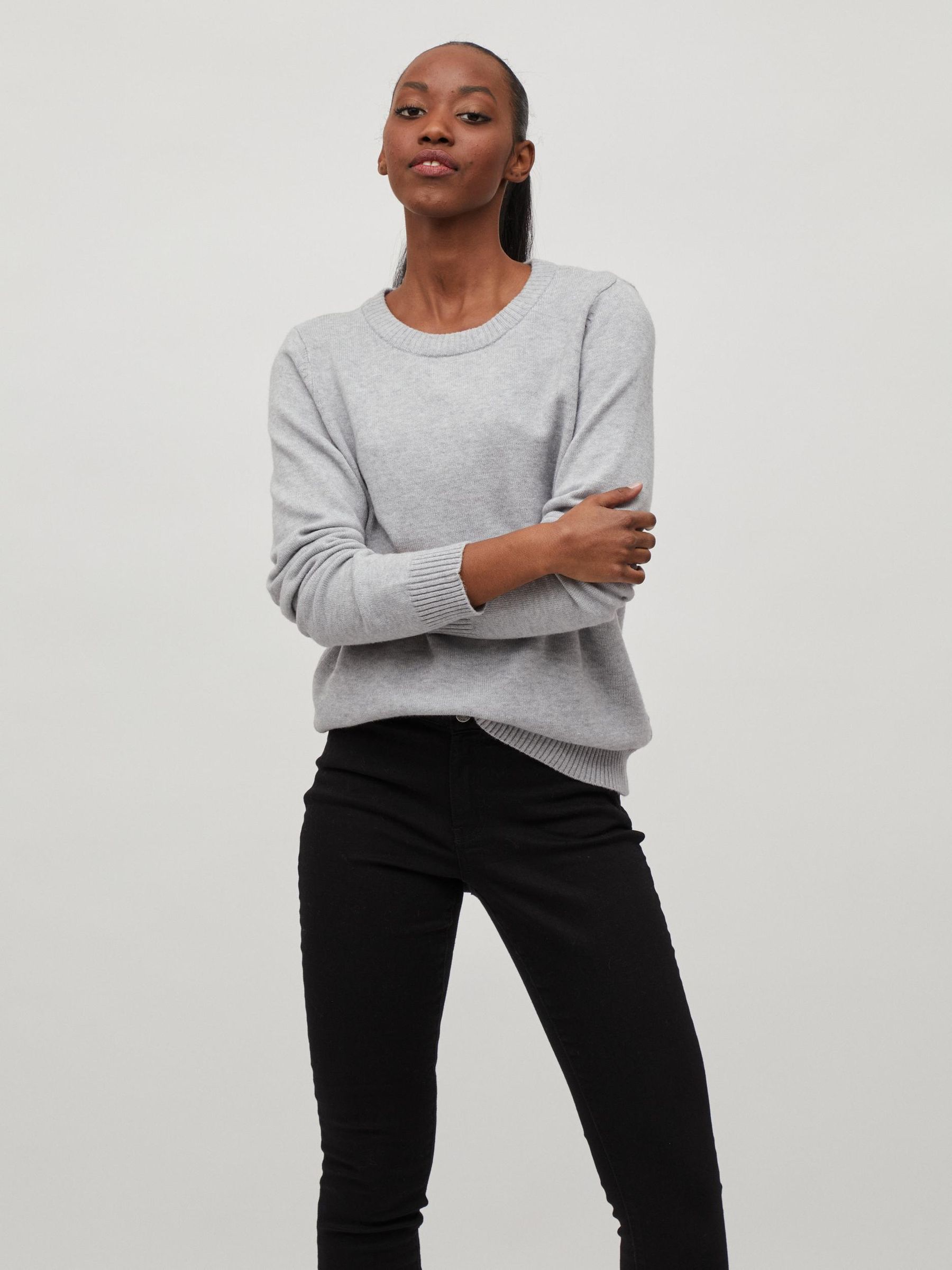 VILA_Noos2023_3165208_14054177.jpg Dünner Rundhals Strickpullover VIRIL