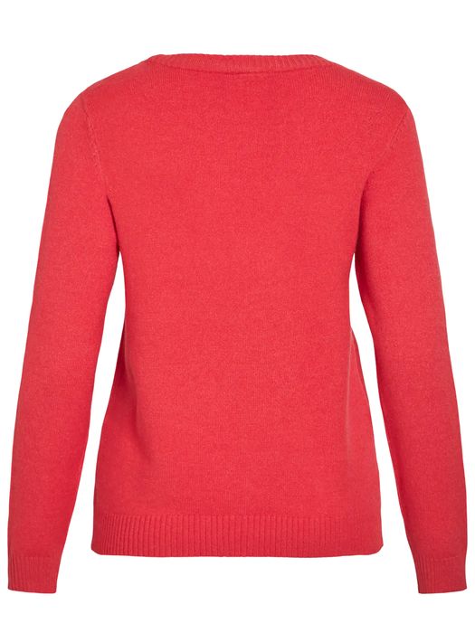 Vila VILA Dünner Rundhals Strickpullover VIRIL – Rot, Bild 5