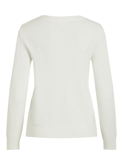 Vila VILA Dünner Rundhals Strickpullover VIRIL – Weiß, Bild 3