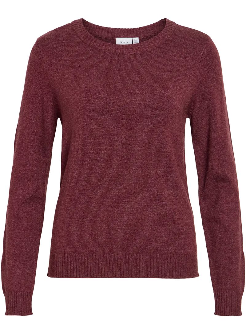 Vila Dünner Rundhals Strickpullover VIRIL – Rot, Bild 1