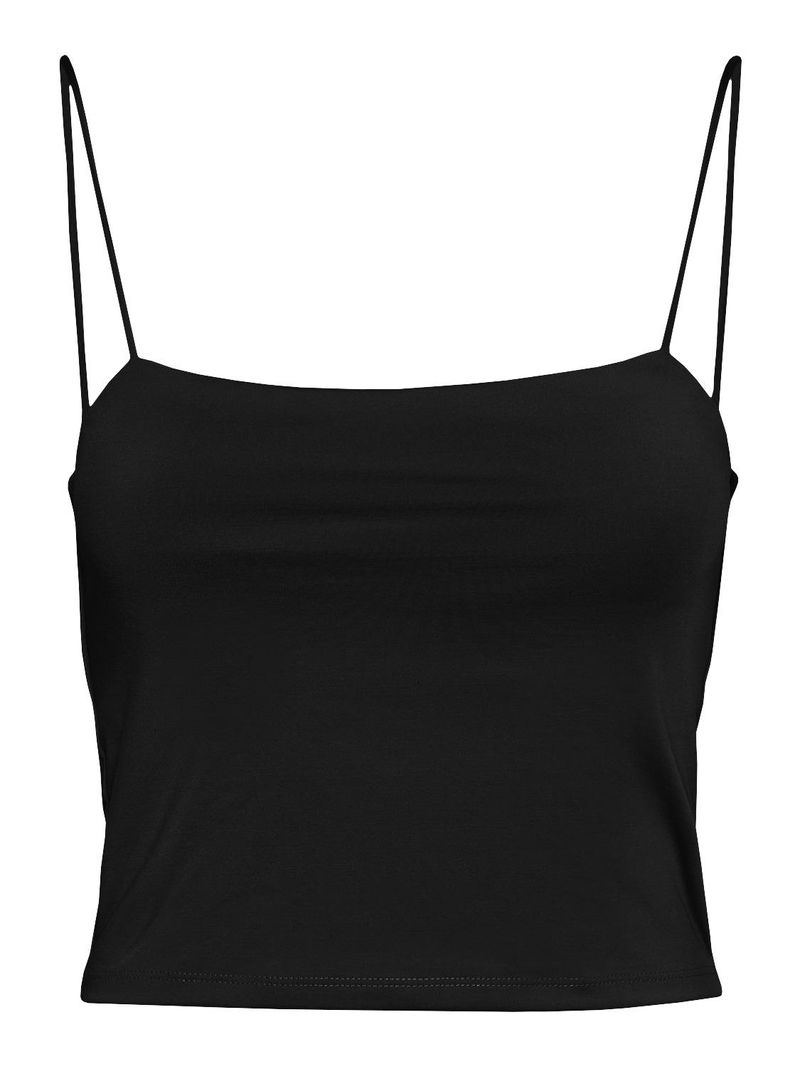 Noisy May NOISY MAY Einfarbiges Crop Top mit Spaghettiträgern NMTERESA – Schwarz, Bild 1