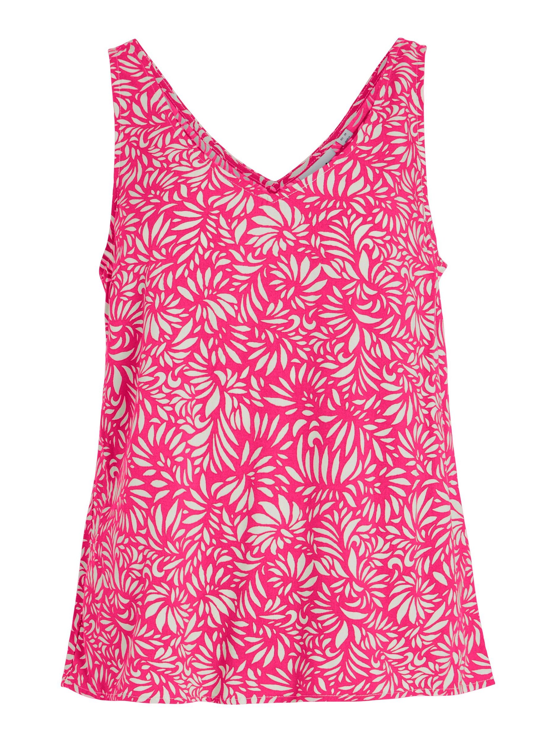 Vila Blumen Top VILISE – Pink, Bild 1