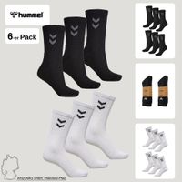 hummel Socken 6-er Stück Set Sport Freizeit Basic Socken Atmungsaktiv Wadenlang mit Logo & aus Baumwolle