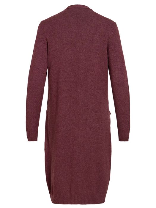 Vila Langer Cardigan Gemütliche Strickjacke Taschen Modisch – Bordeaux, Bild 4