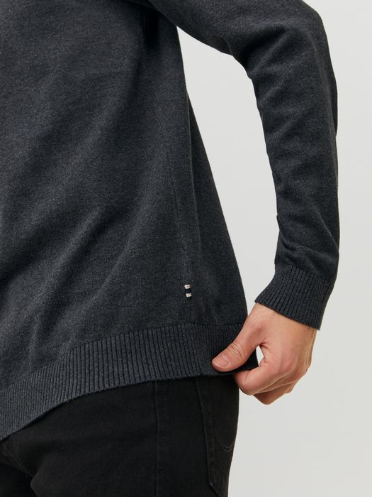 Jack & Jones JACK & JONES Strickpullover JJEBASIC – Dunkelgrau, Bild 7