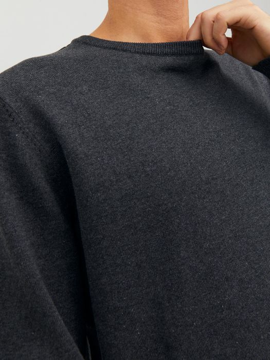 Jack & Jones JACK & JONES Strickpullover JJEBASIC – Dunkelgrau, Bild 5