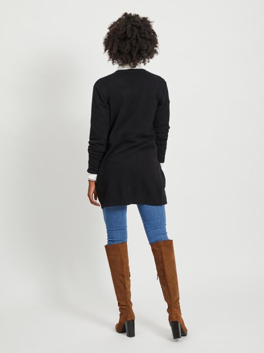 Vila Basic Cardigan Stretch Cozy Knit Feinstrick Jacke mit Taschen VIRIL – Schwarz, Bild 3