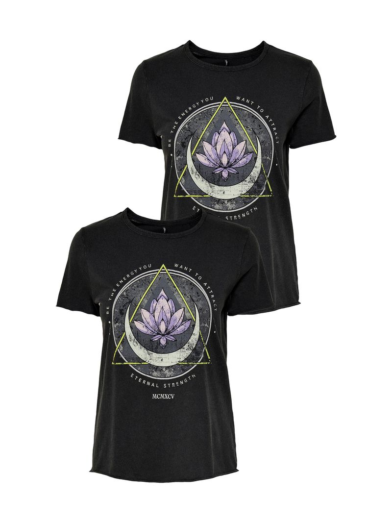 Only 2er-SET T-Shirt Top Wildes Vintage Design Print – Schwarz, Bild 1