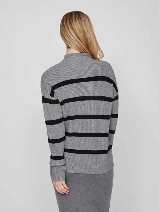 Vila VILA Streifen Strickpullover VIRIL – Grau, Bild 5
