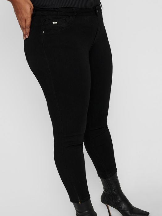 Only Carmakoma Skinny Jeans Dehnbare Denim Hose Plus Size CARKARLA – Schwarz, Bild 6
