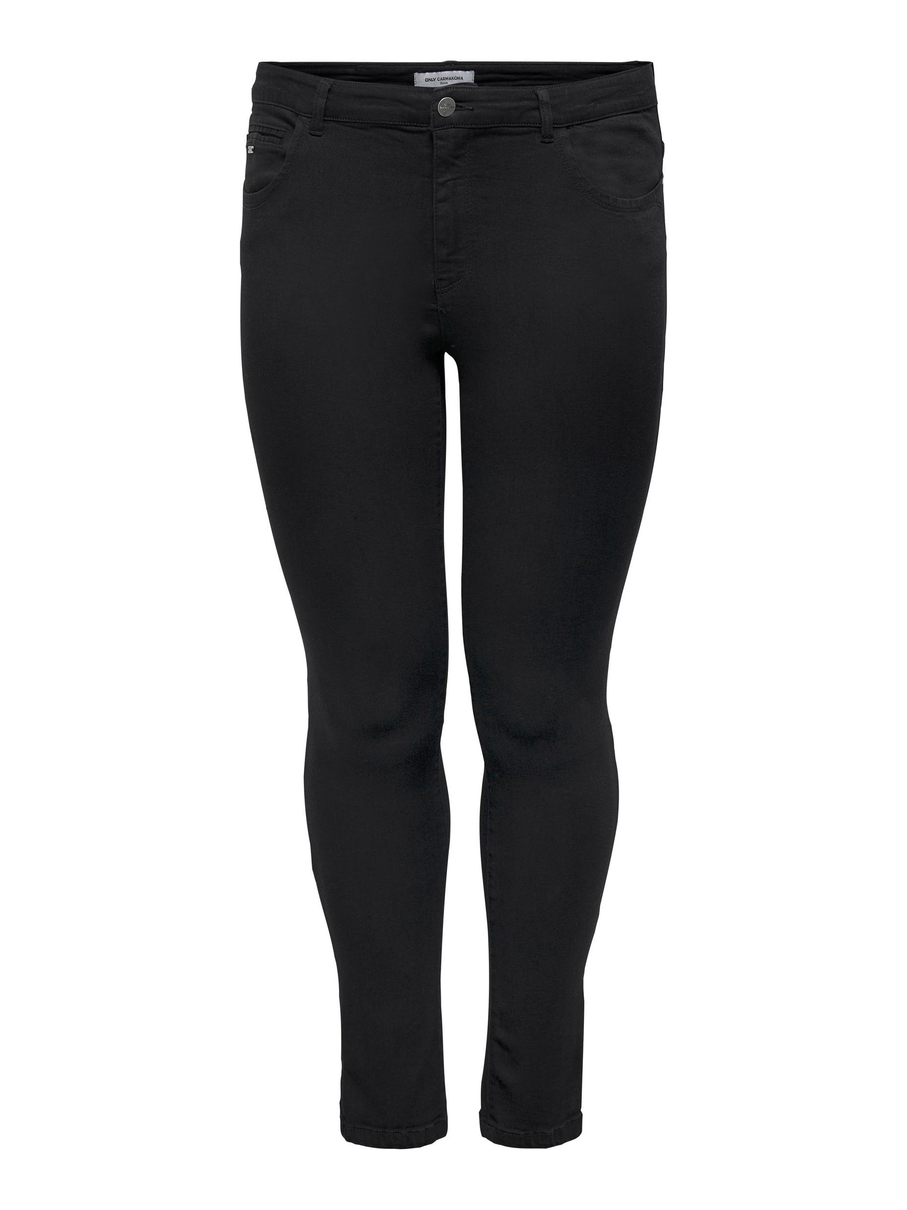 Only Carmakoma Skinny Jeans Dehnbare Denim Hose Plus Size CARKARLA – Schwarz, Bild 1