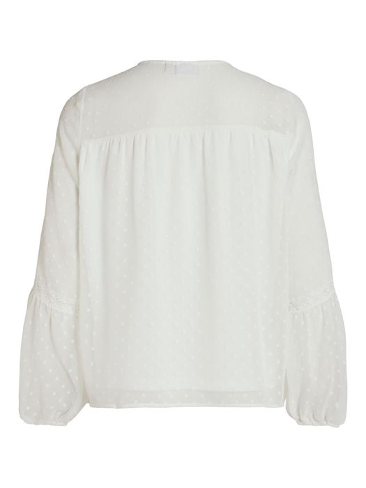 Vila VILA Mesh Bluse VIELLETTE – Weiß, Bild 7