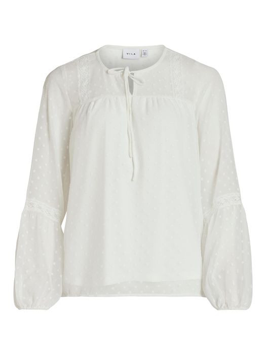 Vila VILA Mesh Bluse VIELLETTE – Weiß, Bild 6