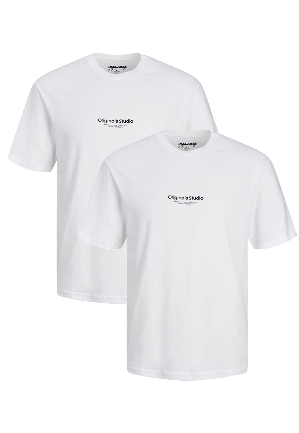 Jack & Jones JACK & JONES 2-er Set T-Shirt Logo Print JORVESTERBRO – Weiß, Bild 1