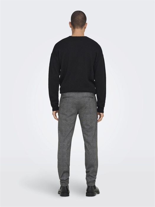 Only & Sons ONLY & SONS Elegante Chino Stoffhose Kariert – Grau, Bild 3