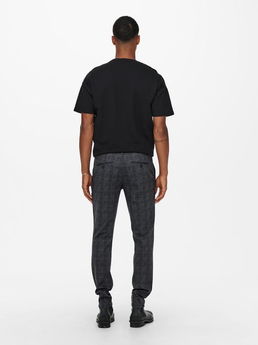 Only & Sons ONLY & SONS Elegante Chino Stoffhose Kariert – Schwarz, Bild 3