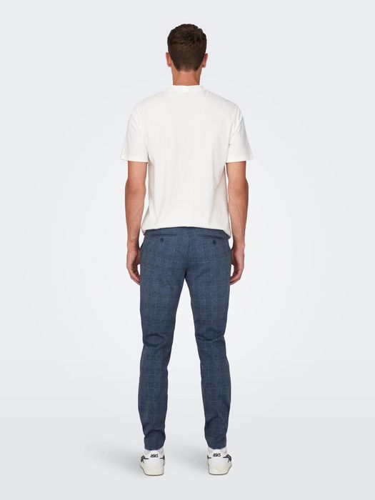 Only & Sons ONLY & SONS Elegante Chino Stoffhose Kariert – Blau, Bild 4