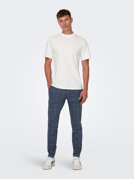 Only & Sons ONLY & SONS Elegante Chino Stoffhose Kariert – Blau, Bild 3