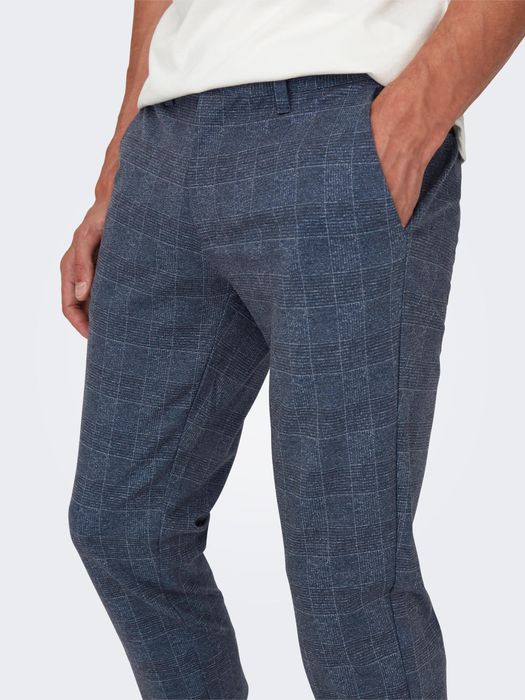 Only & Sons ONLY & SONS Elegante Chino Stoffhose Kariert – Blau, Bild 5