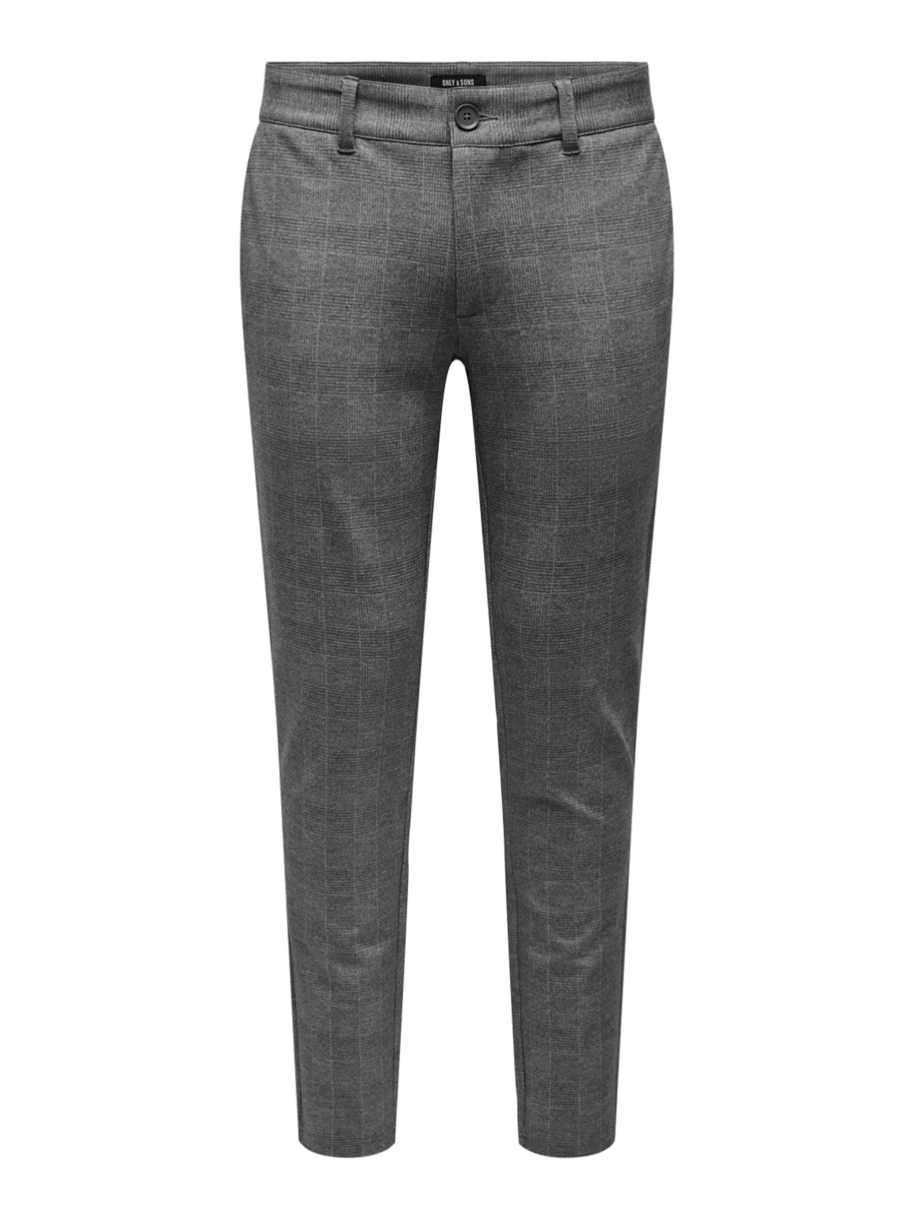 Only & Sons ONLY & SONS Elegante Chino Stoffhose Kariert – Grau, Bild 1