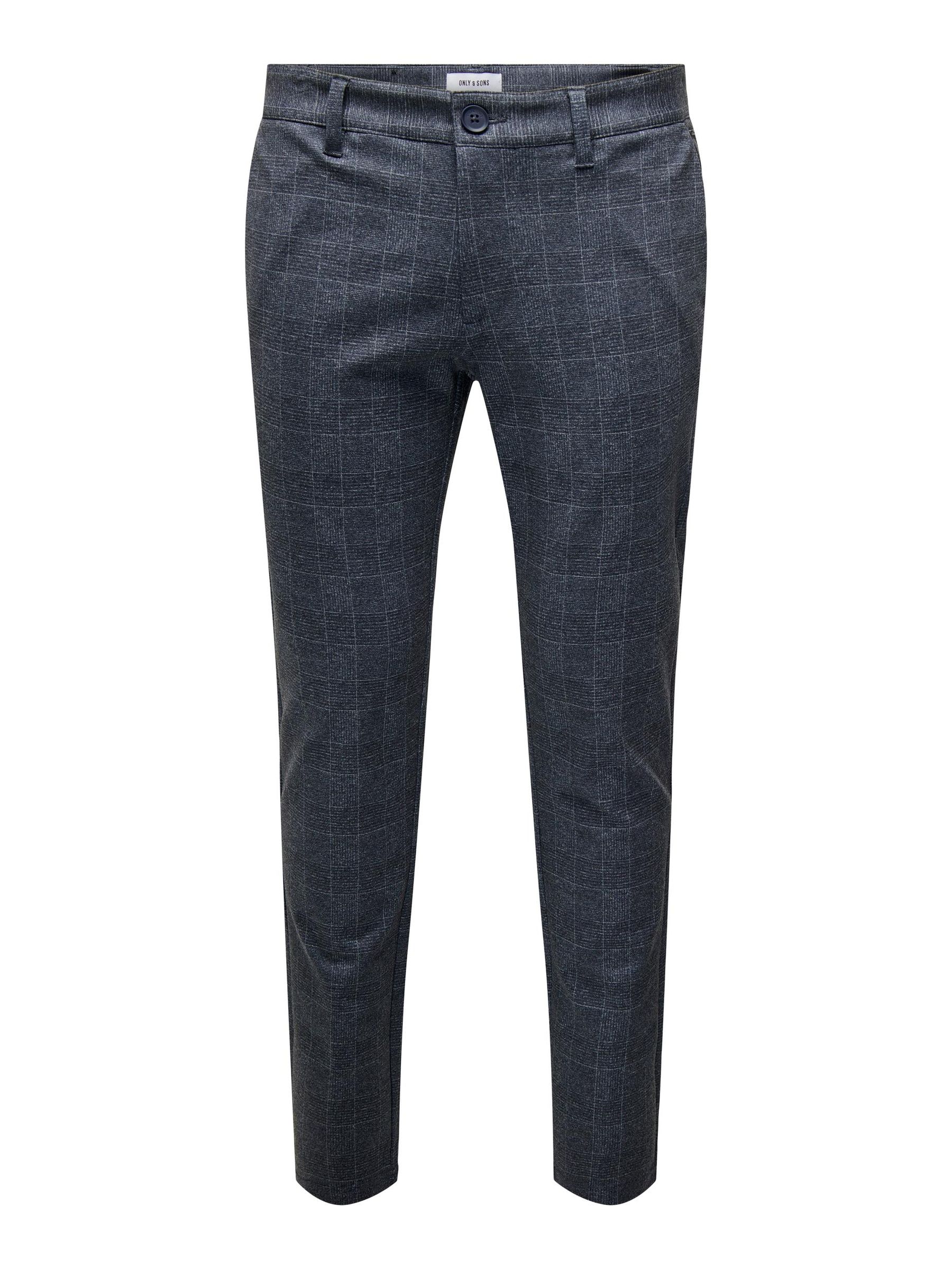 Only & Sons ONLY & SONS Elegante Chino Stoffhose Kariert – Blau, Bild 1
