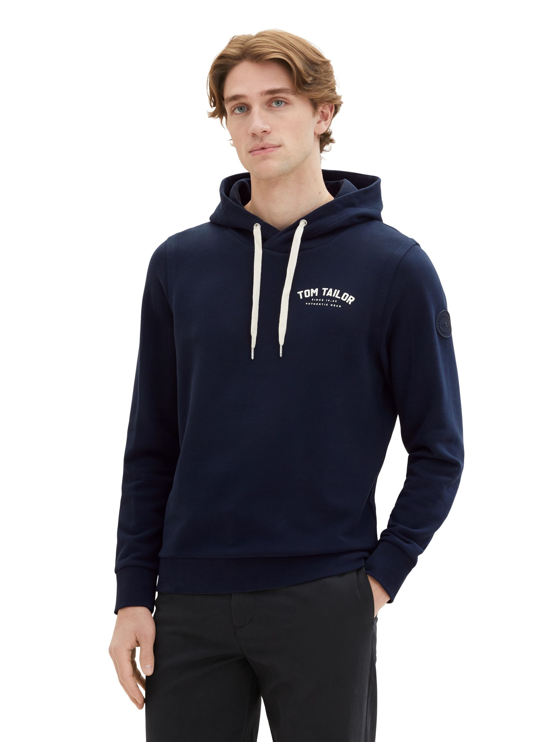 Tom-Tailor_307_10668_1037751_2.jpg Hoodie aus Baumwolle mit Label Print