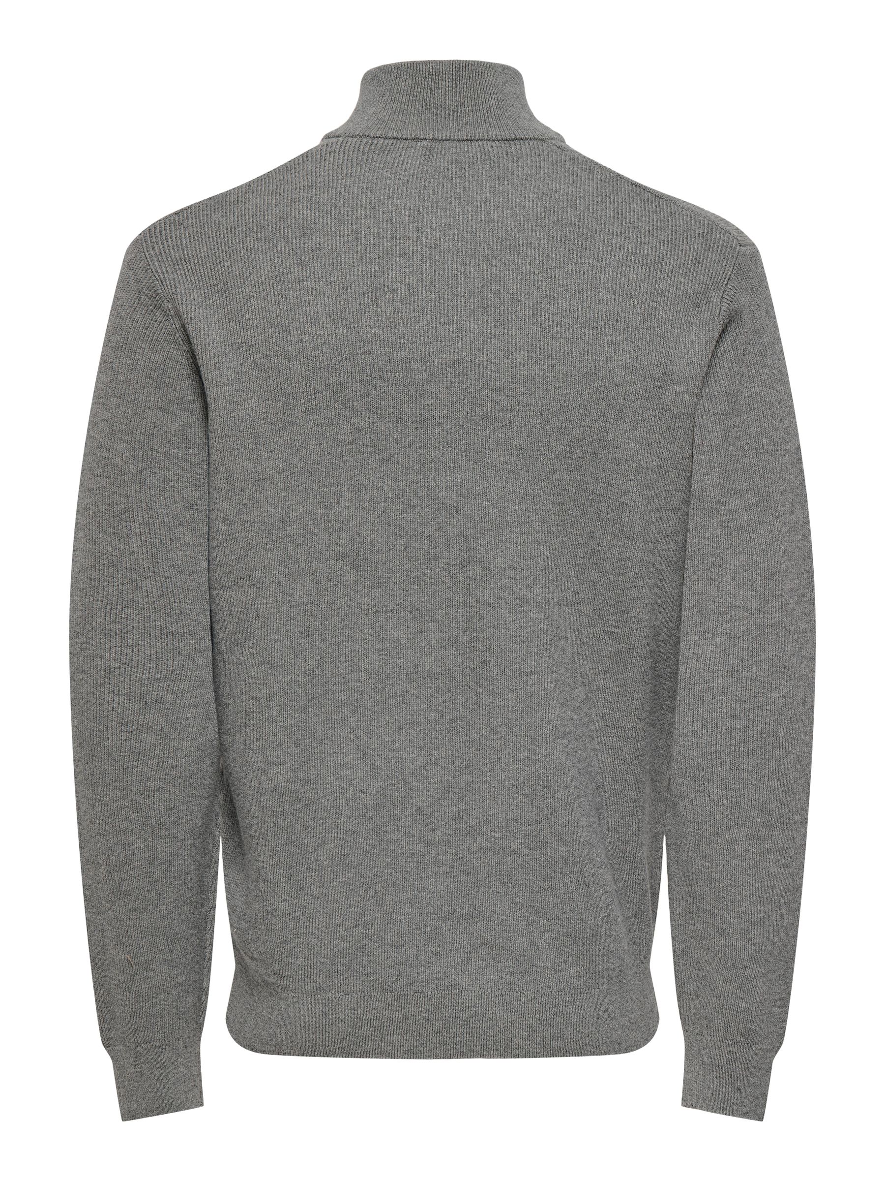 22023210_4787353_2.jpg Feiner Strickpullover mit Reißverschluss Rundkragen