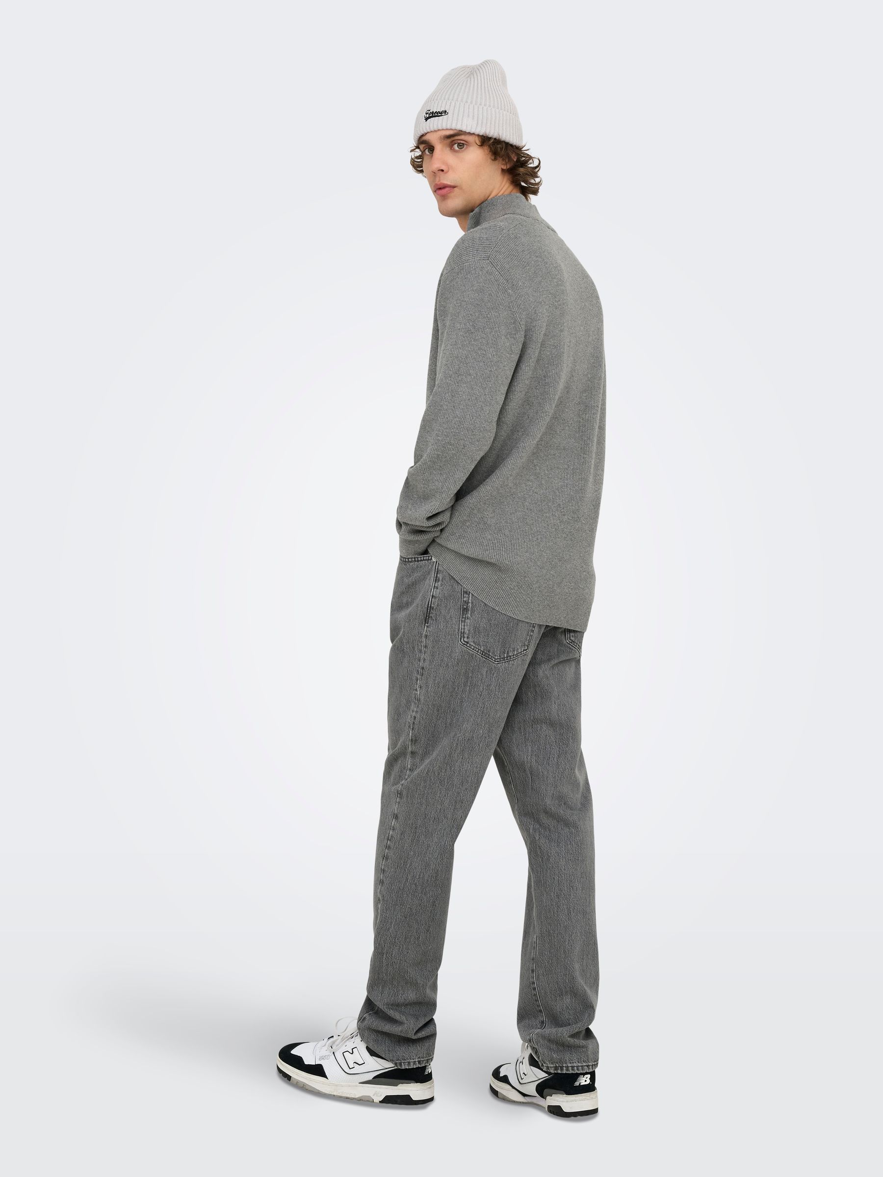 22023210_4787353_4.jpg Feiner Strickpullover mit Reißverschluss Rundkragen