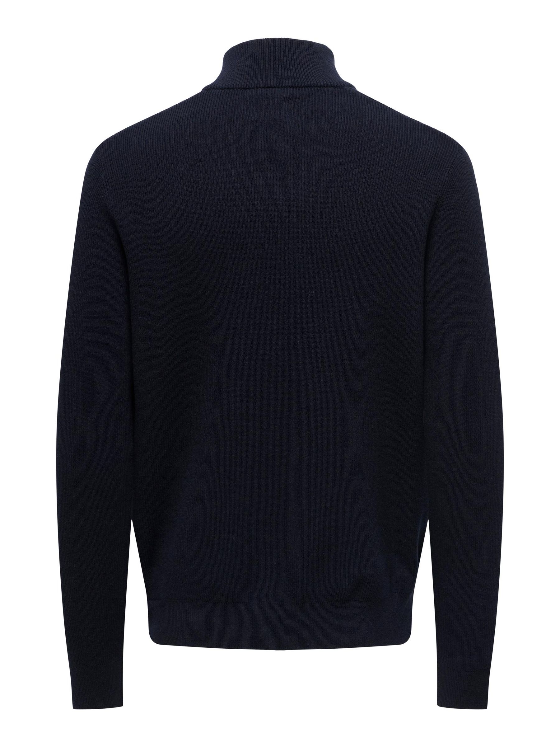 ONLY&SONS_Noos2022_3967753_22023210_2.jpg Feiner Strickpullover mit Reißverschluss Rundkragen