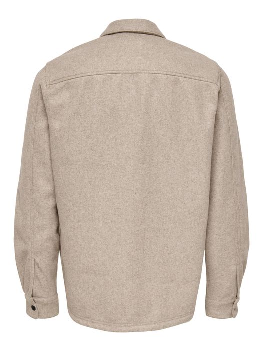 Only & Sons ONLY & SONS Lockere Freizeithemd Bluse mit Brust Taschen – Beige, Bild 7