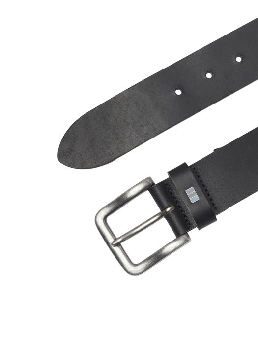 JACK & JONES Echtleder Gürtel JACFLAG, Farbe: Schwarz
